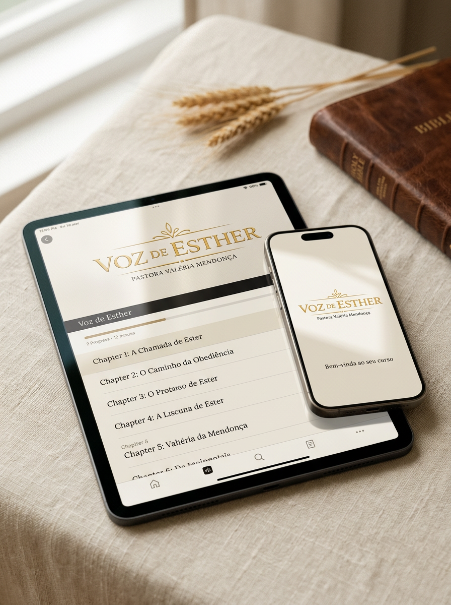 Mockup Voz de Esther en iPhone y iPad